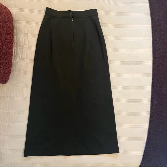 Helen Wang Brown Long Pencil Skirt Merino Wool Double Knit - Picture 5 of 8
